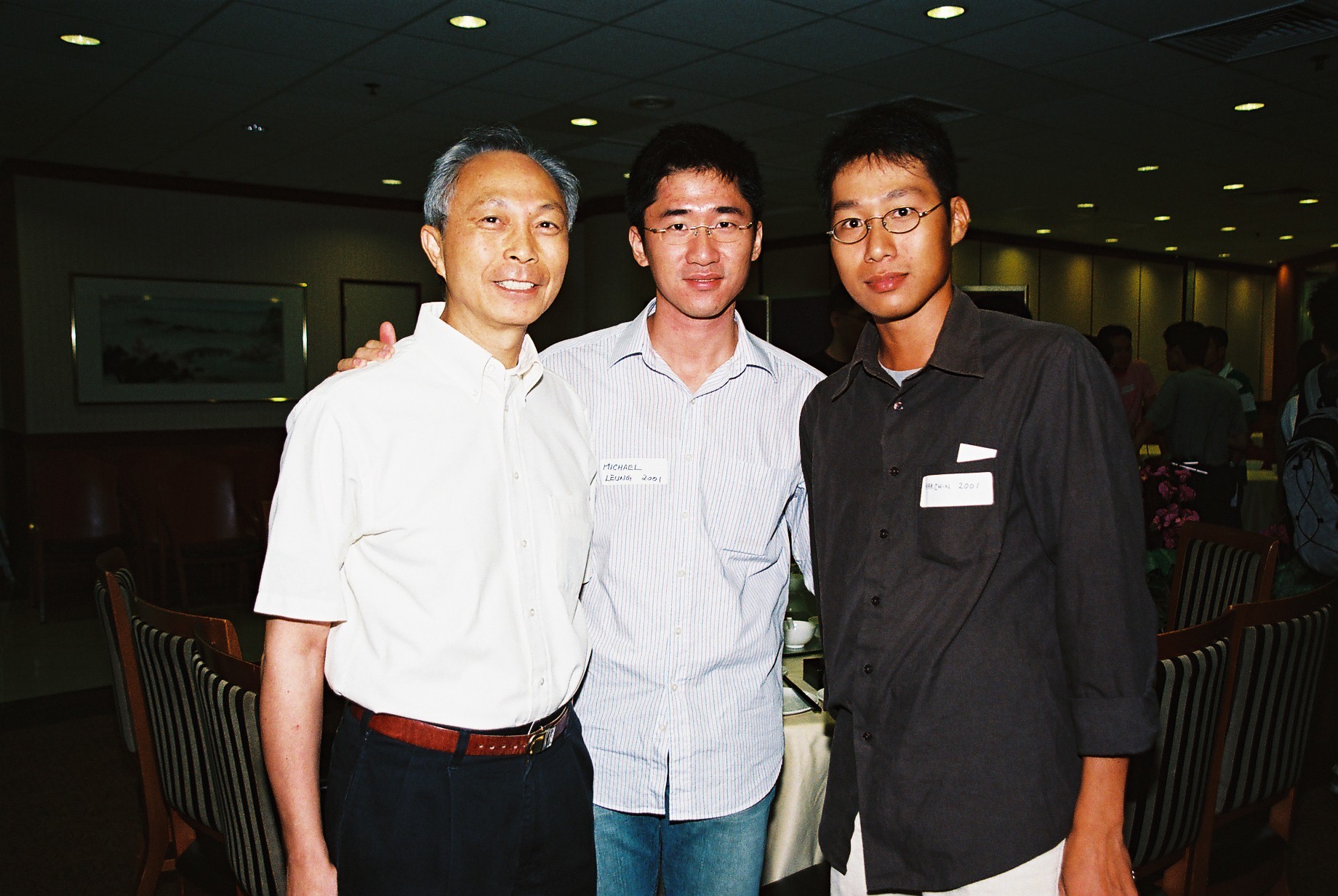 A treasured photo from Michael’s university days, with him alongside the late Prof. Wilson H. Tang (left), former Head of Civil Engineering at HKUST, and his roommate and final-year project classmate, Mak Chin-Yeung (right).