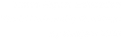 Times Higher Education World University Rankings by Subject 2026