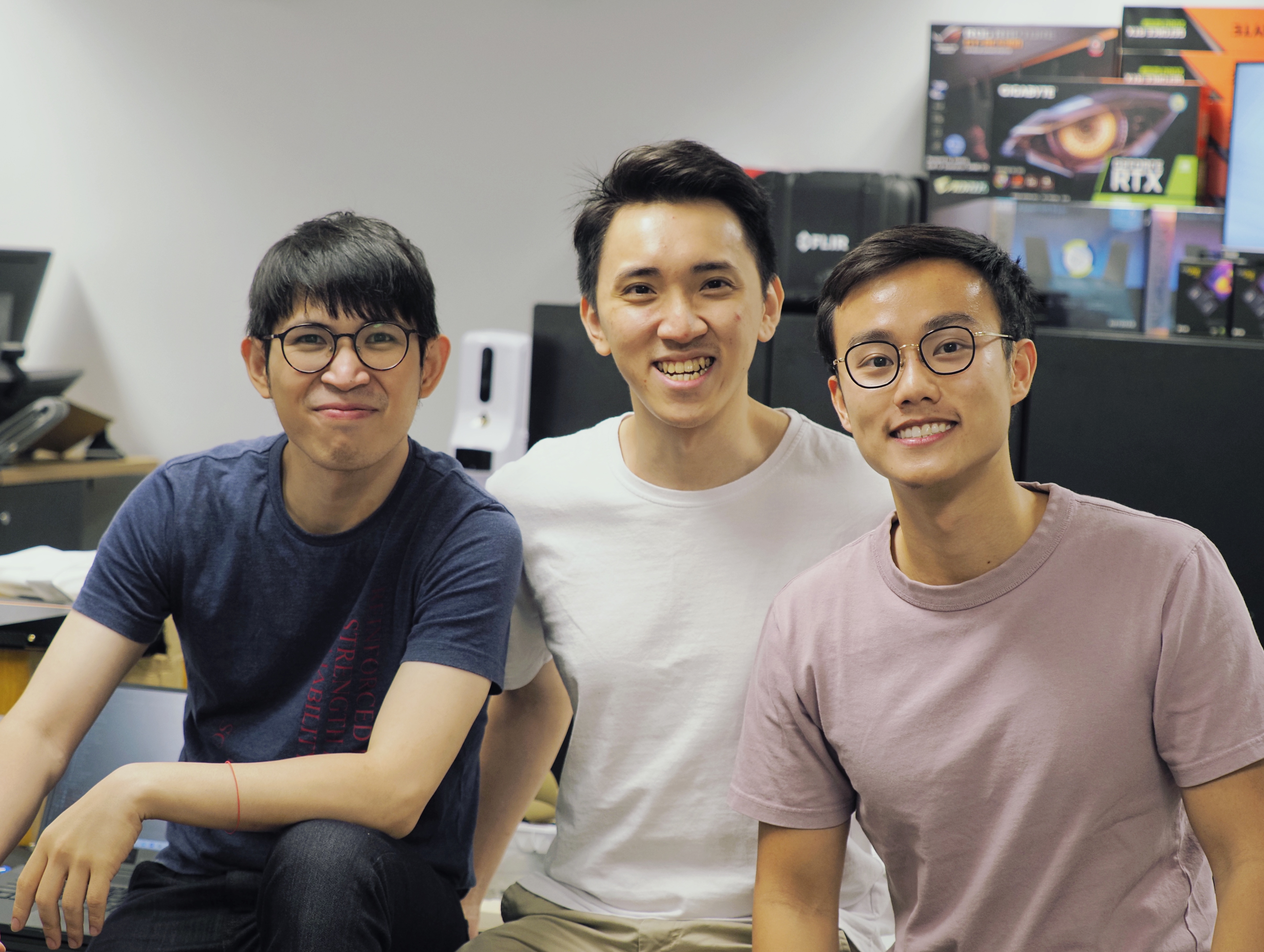 The three founders of PanopticAI (from left: Dr. Nick Chin (CTO & Co-Founder), Teric Chan (Product & Innovation, Co-Founder), Dr. Kyle Wong (CEO & Co-Founder) embarked on a new life journey.