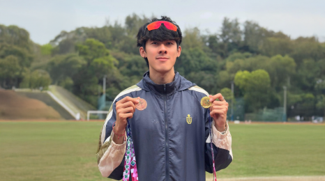 A leading long-distance runner, Jason was the Men’s 1,500m race champion and achieved third place in the Men’s 800m race at the 63rd USFHK Annual Athletic Meet. A leading long-distance runner, Jason was the Men’s 1,500m race champion and achieved third place in the Men’s 800m race at the 63rd USFHK Annual Athletic Meet.