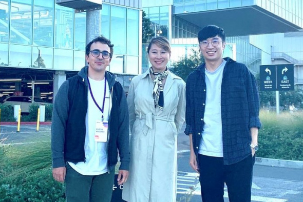 (From left) Andrea Madotto, Prof. Pascale Fung and Wu Chien-Sheng received an Outstanding Paper Award at the 57th Annual Meeting of the Association for Computational Linguistics for a paper co-authored with Salesforce Research collaborators.