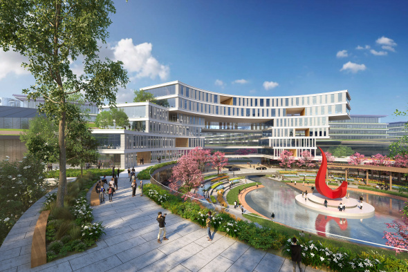 Intelligent transportation is one of the key research thrust areas of the proposed HKUST Guangzhou campus. The photo is an impression of the Guangzhou campus.