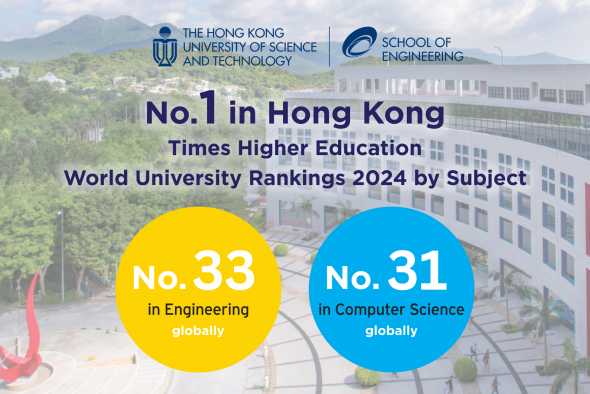 HKUST Engineering retains its No.1 spot in Hong Kong in two newly released 2024 subject rankings by the Times Higher Education World University Rankings.