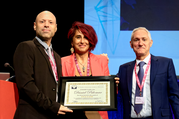 Prof. Daniel Palomar (first left) was presented a certificate for elevation to EURASIP Fellow at the 32nd European Signal Processing Conference, which took place in Lyon, France on August 26-30, 2024.