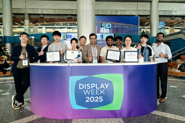 Prof. Abhishek Srivastava (front row, third right) and Electronic and Computer Engineering PhD students Cheng Yuechu (front row, third left), Cheng Ming (front row, first right), Kumar Mallem (front row, second right), and Chen Zhaoyi (front row, second left) Prof. Abhishek Srivastava (front row, third right) and Electronic and Computer Engineering PhD students Cheng Yuechu (front row, third left), Cheng Ming (front row, first right), Kumar Mallem (front row, second right), and Chen Zhaoyi (front row, second left)