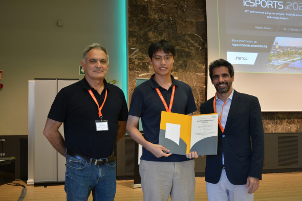 Li Xiangru (center) received the Best Student Paper Award at the 13th International Conference on Sport Sciences Research and Technology Support, held in Marbella, Spain, on October 20-21, 2025.
