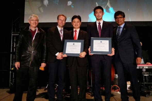 Prof Charles W W Ng and Prof Clarence Edward Choi (middle and 2nd from right) received the Prix R M Quigley Award (Honorable Mention) in Ottawa, Canada on October 2, 2017.