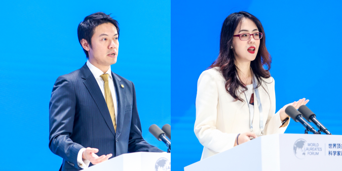 Prof. Dan Tsang (left) and Prof. Wang Yiwen (right) were invited as Young Scientists to deliver talks at 2024 World Laureates Forum in Shanghai. Only eight Young Scientists were selected in the event.