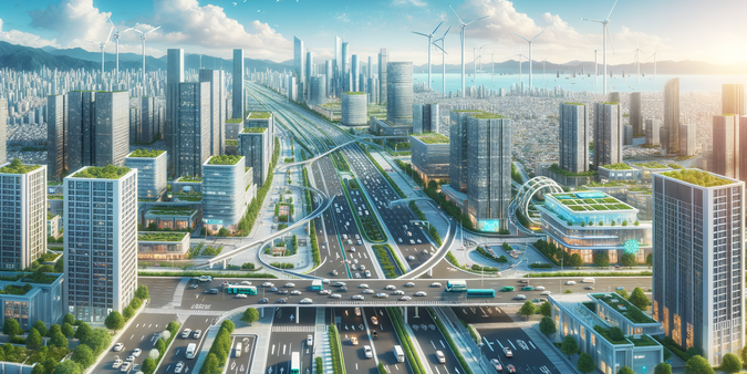 HKUST’s Civil and Environmental Engineering programs empower students to combine technologies and theories to create robust, efficient, and intelligent urban infrastructure in smart cities. (Photo Credit: An AI-generated image of a smart city)