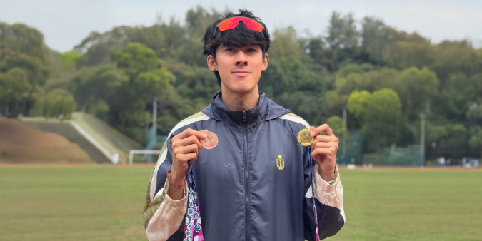 A leading long-distance runner, Jason was the Men’s 1,500m race champion and achieved third place in the Men’s 800m race at the 63rd USFHK Annual Athletic Meet. A leading long-distance runner, Jason was the Men’s 1,500m race champion and achieved third place in the Men’s 800m race at the 63rd USFHK Annual Athletic Meet.