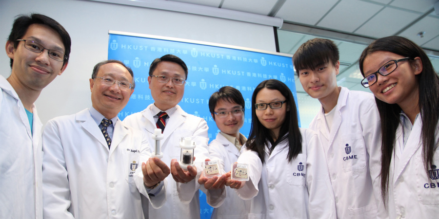 Prof King-Lun Yeung (third left), Prof Joseph Kwan (second left) and the research team.  