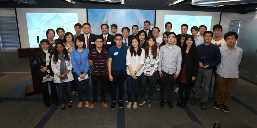 Group Photo of the faculty and the awardees of Google Solve For X HKUST Competition.