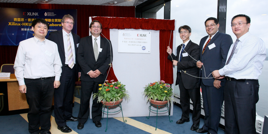 (From right) Dr Kevin Xie, Prof Khaled Ben Letaief, Prof Joseph Lee, Dr Ivo Bolsens, Prof Ross Murch and Dr Jiang Xu 