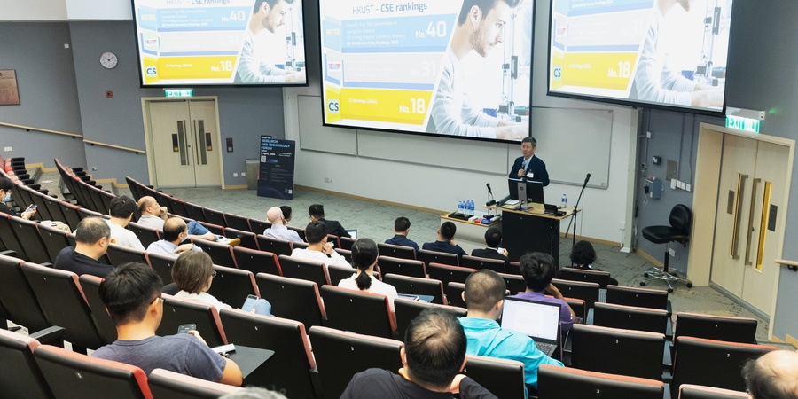 Prof. Zhou Xiaofang, Head of the Computer Science and Engineering Department (CSE), delivered the opening remarks at the CSE Research and Technology Forum 2024.