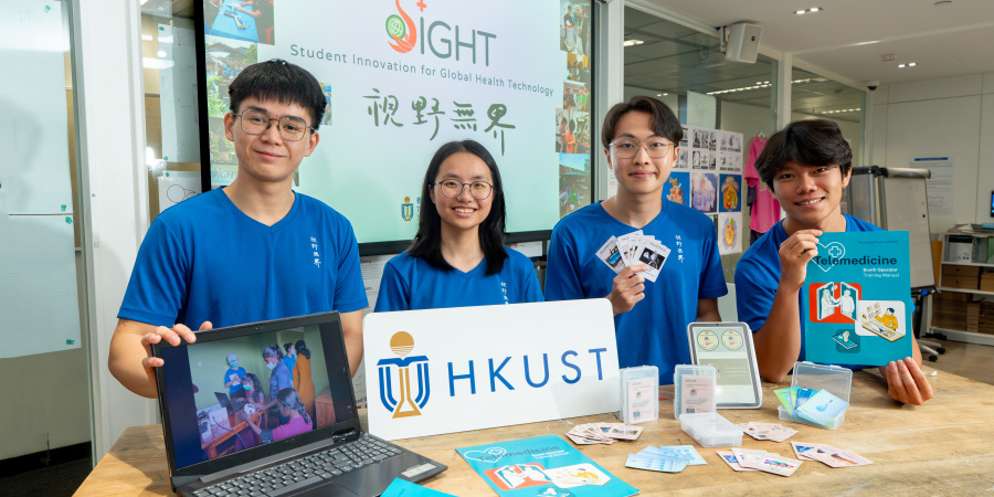 Under HKUST’s SIGHT program, undergraduates Wesley Chan (first left) and Natalie Ho (second left) have developed a telemedicine initiative and gamified learning workshops on drinking water safety, respectively, to improve healthcare in Sri Lanka.