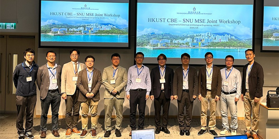 Prof. Shao Minhua (center), Prof. Hsing I-Ming (third right), Prof. Myoung Gyu Lee (fourth right), Prof. Heung Nam Han (fifth right), and faculty members from both departments.