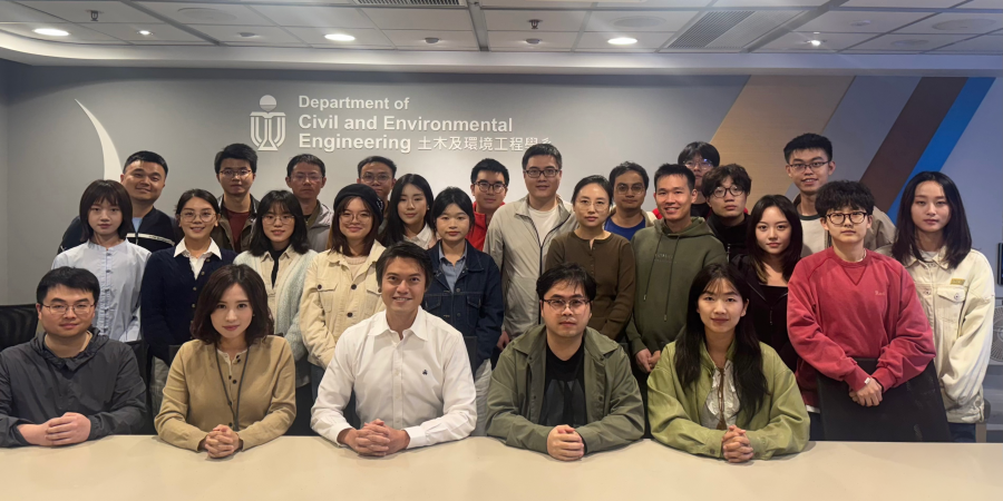 Prof. Dan Tsang (center, front row), corresponding author of the paper, and Dr. Xu Zibo (second right, front row), first author of the paper, and other team members in Prof. Tsang’s research group.