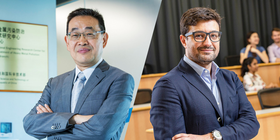 Two projects of Prof. Chen Guanghao (left) and Prof. Francesco Ciucci (right) have been approved in the first round of applications in the Hong Kong government’s Green Tech Fund, among over 190 applications.