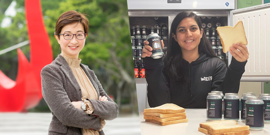 “Leading Woman in STEM” Prof. Ying Chau (left) and “Young Achiever of the Year” Anushka Purohit (right) at AmCham 2021 Women of Influence Awards.