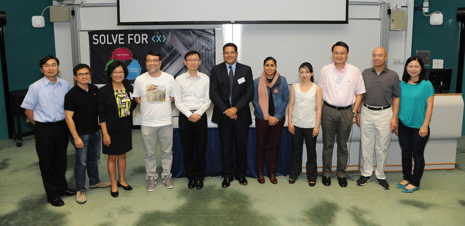 From Left: from SENG, Prof Tim Woo, Prof CY Tsui; from IPO, Prof Betty Lin, Prof King Lau Chow; from SBM, Prof Kai Lung Hui; from SENG, Prof Khaled Ben Letaief, from Google, Ms Puneet Ahira, Ms Deborah Anyu Lai; from SENG, Prof King Lun Yeung, Prof Po Chi Wu, and Prof Emily Au