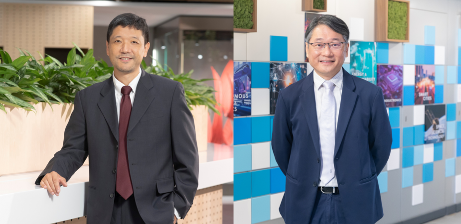 Prof. George Yuan (left), Professor of Electronic and Computer Engineering, is appointed Associate Dean of Engineering (Strategic Planning and Development. Prof. Albert Chung (right), Professor of Computer Science and Engineering, is appointed Associate Dean of Engineering (Research and Graduate Studies).