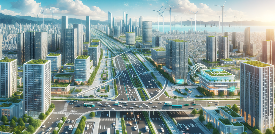 HKUST’s Civil and Environmental Engineering programs empower students to combine technologies and theories to create robust, efficient, and intelligent urban infrastructure in smart cities. (Photo Credit: An AI-generated image of a smart city)