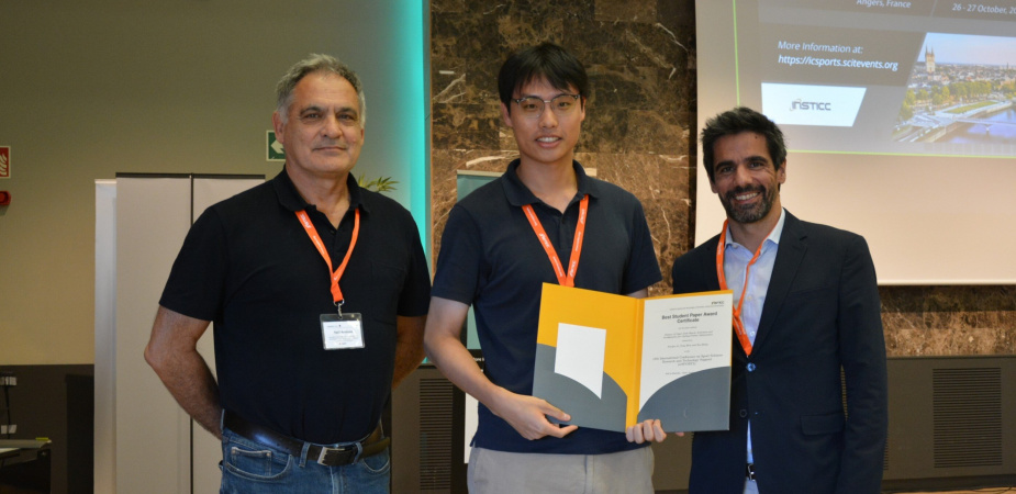 Li Xiangru (center) received the Best Student Paper Award at the 13th International Conference on Sport Sciences Research and Technology Support, held in Marbella, Spain, on October 20-21, 2025.