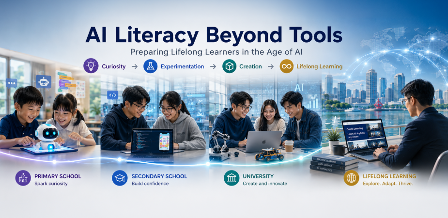 Building an AI literacy ecosystem: Students benefit most when learning opportunities are connected across different stages of education and supported by pathways for continued exploration.