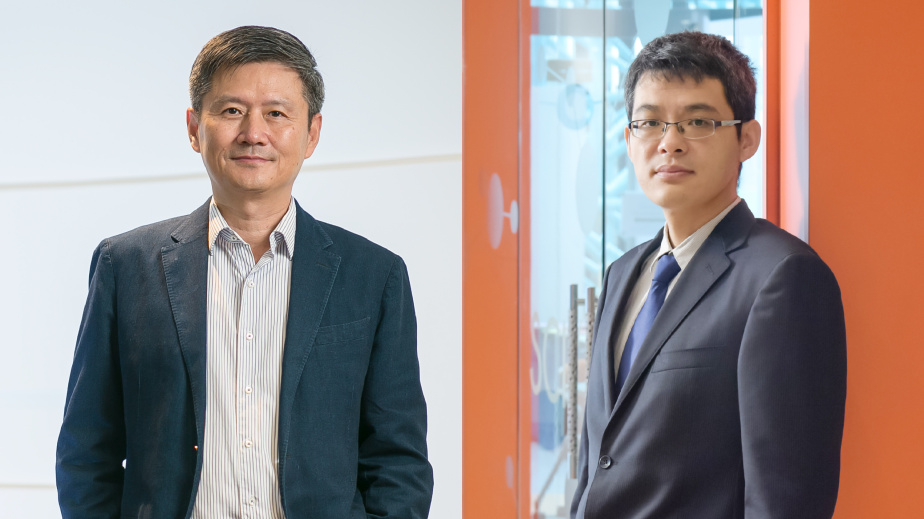 (From left) Prof. Zhou Xiaofang has been named Otto Poon Professor of Engineering while Prof. Wang Jiguang has been appointed Padma Harilela Associate Professor of Life Science.