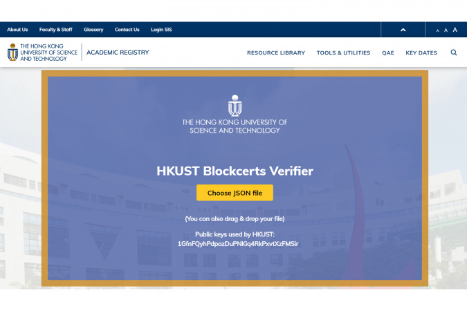 HKUST launched a blockchain-based system for verifying documents such as graduation diplomas and academic transcripts.