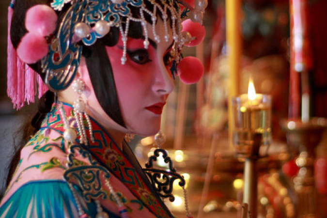 The fascinating experience of performing as a Dan – a female role – in a Chinese opera in Hong Kong gives Karama one of her fondest memories.