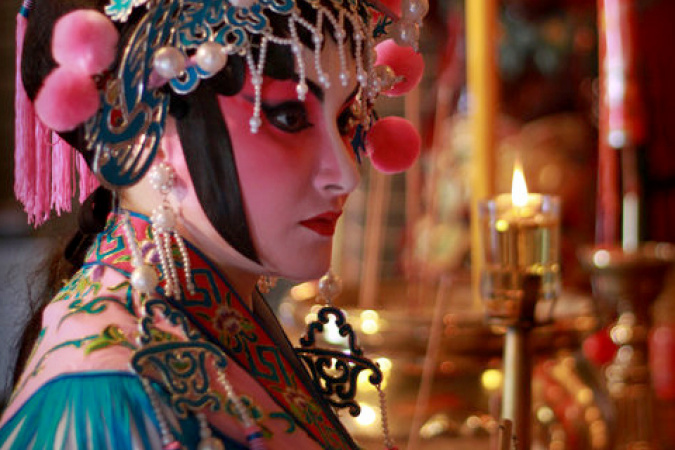 The fascinating experience of performing as a Dan – a female role – in a Chinese opera in Hong Kong gives Karama one of her fondest memories.