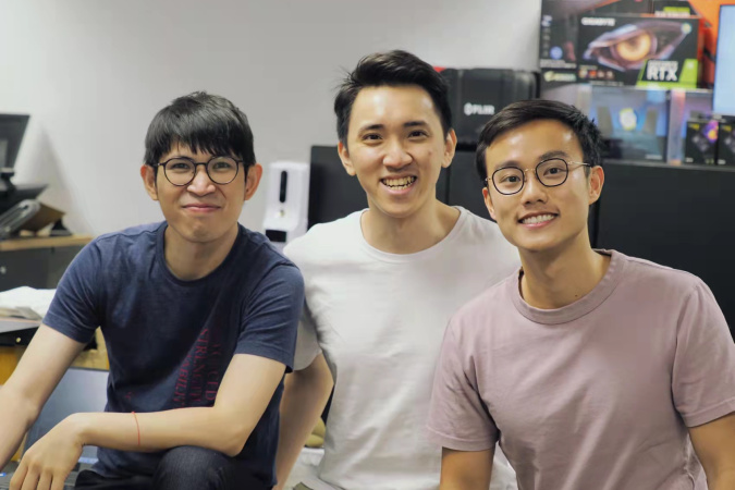 Co-founders of PanopticAI (from left to right): Nick Chin (2021 PhD in Industrial Engineering and Logistics Management, 2013 BEng in Electronic Engineering (Information and Communication Engineering)), Teric Chan (2021 MPhil in Industrial Engineering and Decision Analytics, 2017 BEng in Mechanical Engineering), and Kyle Wong, current PhD candidate in Bioengineering.