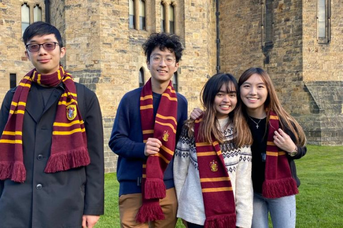 A Picture of all the “Gryffindor students” on the trip.  Gryffindor is one of the four houses of Hogwarts School of Witchcraft and Wizardry in the Harry Potter films.