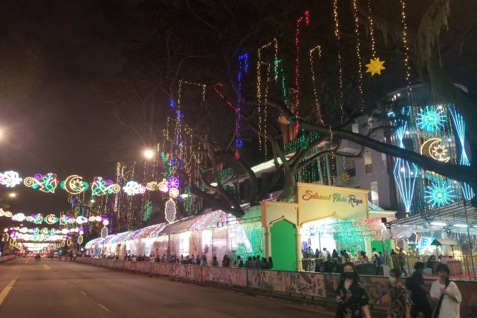 This picture shows one of the bazaars and the accompanying decorations. I took it because it shows the extent of effort placed into hosting it and how the environment is in unison with the festival.