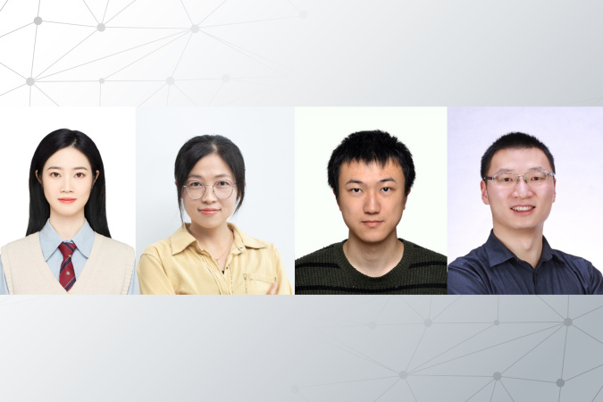 The four members of the top-ranked team: Prof. Wang Zhe (first right), Civil Engineering PhD student Guo Mingyue (first left), former research assistant Wu Yuze (second right), and a collaborator in the industry Sha Huajing (second left).