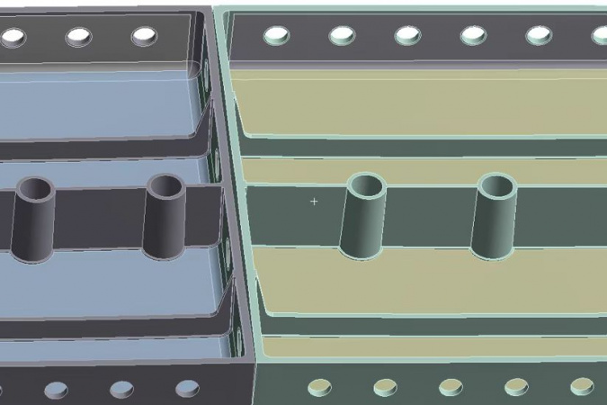 The fiber-reinforced composite of Project 2 as pictured has a structural strengthening feature that could enhance mechanical properties and develop deformation resilience.