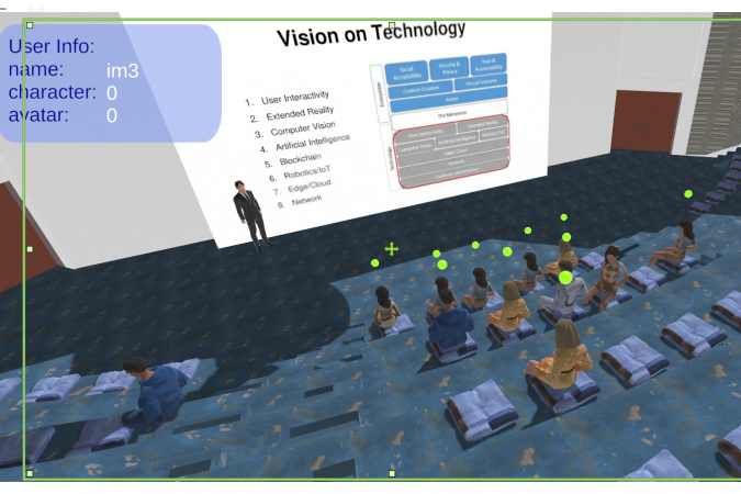 在最近的MetaHKUST技術試用中，學生以虛擬化身在科大的虛擬實境教室遙距出席課堂，項目的目標是把使用者規模增加至200人以上。