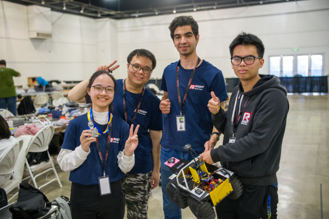 The silver medal winning team in the Robo-Magellan event.