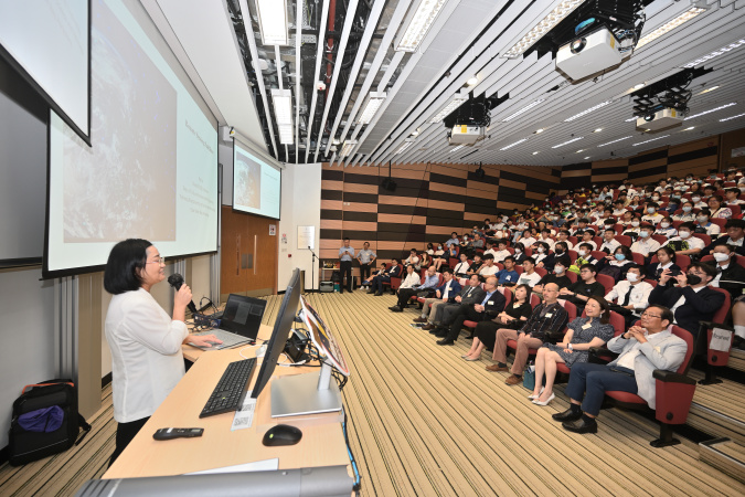 Sharing insights and knowledge with an enthusiastic audience of all ages from the community during HKUST Information Day 2023 in October.