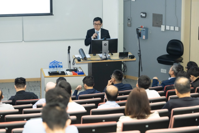 Mr. Yiu Pok-Man, Head (Investment Fund Management) of the Office of Knowledge Transfer (OKT), gave a presentation on OKT’s role in creating impact through innovation and entrepreneurship development.