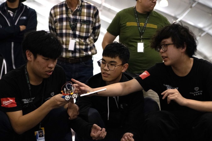 The HKUST team tested their robot.