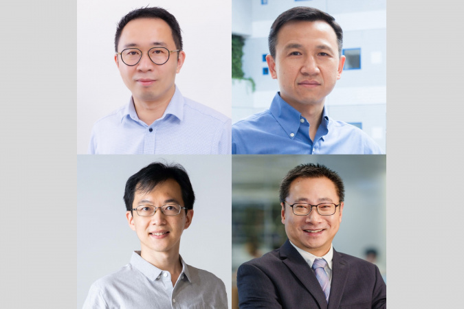 張曉東教授（左上），劉凱教授（右上）、王一教授（左下）及朱鵬宇教授（右下）
