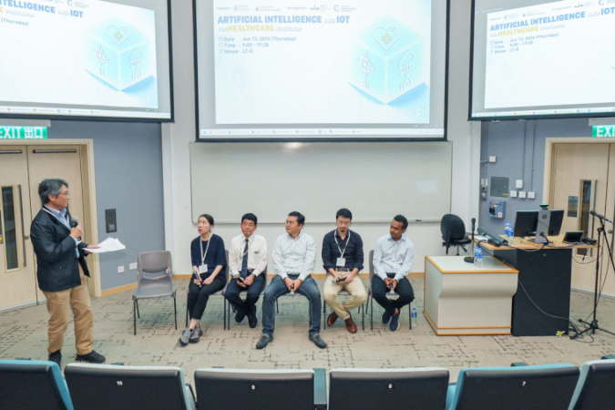 The morning panel discussion session. (From Left) Prof. Albert Chung, Prof. Rosa Chan, Prof. Kensaku Mori, Prof. Can Yang, Prof. Mo Li, and Prof. Shyam Gollakota.