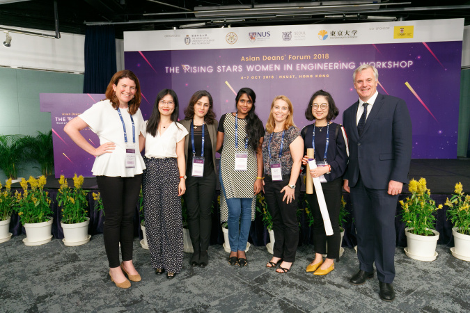 Prof. Jian Sisi (second right) and other participants and speakers at the Asian Deans’ Forum’s Rising Stars Women in Engineering Workshop in October 2018.