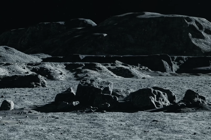 To cope with the Moon’s harsh environment, the HKUST-led team will create an innovative robot that integrates advanced materials and manufacturing techniques to tackle a range of challenges. (Simulation rendering of the lunar environment)