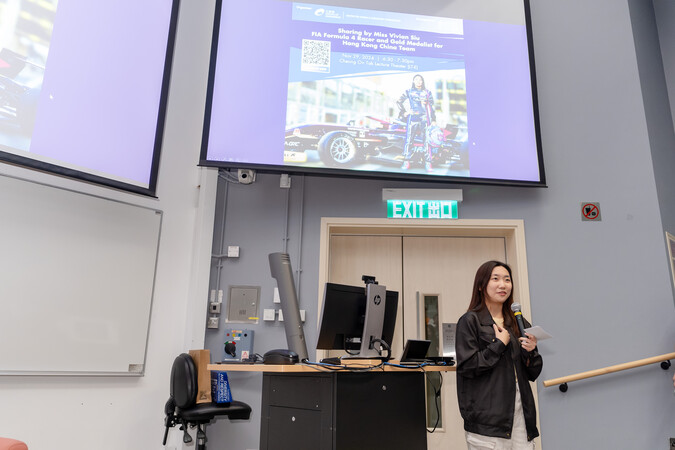 Engineering Student Ambassador Alicia Destiny Utama served as an emcee for the sharing.