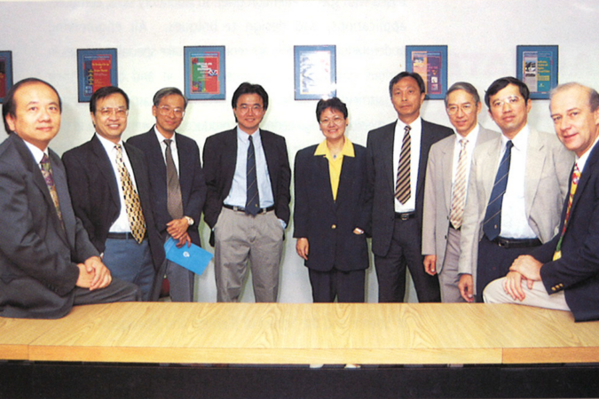 Prof. Ko Ping-Keung (second right) during his term as the Dean of Engineering in the mid-1990’s, alongside the Department Heads and Associate Deans at that time. From first left to third right: Prof. Mitchell Tseng, Prof. Ping Cheng, Prof. Philip Chan, Prof. Roland Chin, Prof. Helen Shen, Prof. Wilson Tang, Prof. Yue Po-Lock, and Prof. Neil Mickleborough (first right).