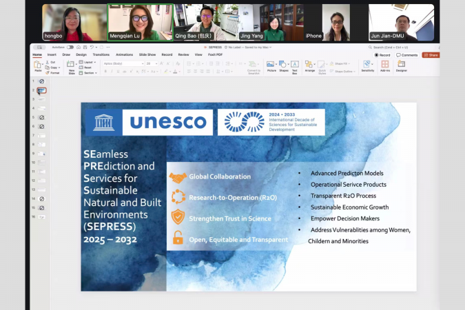 The “Seamless Prediction and Services for Sustainable Natural and Built Environments” (SEPRESS) program led by HKUST, has been endorsed by the United Nations Educational, Scientific and Cultural Organization (UNESCO) as part of its International Decade of Sciences for Sustainable Development (IDSSD). In April, its founding members held their first meeting online to discuss future collaborations aimed at developing actionable solutions to promote global sustainability.