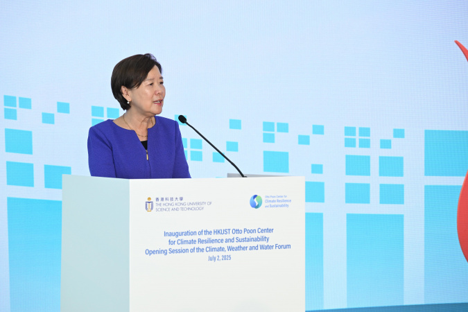 科大校長葉玉如教授於致辭時強調，在應對氣候影響方面，共同努力可發揮無窮力量。